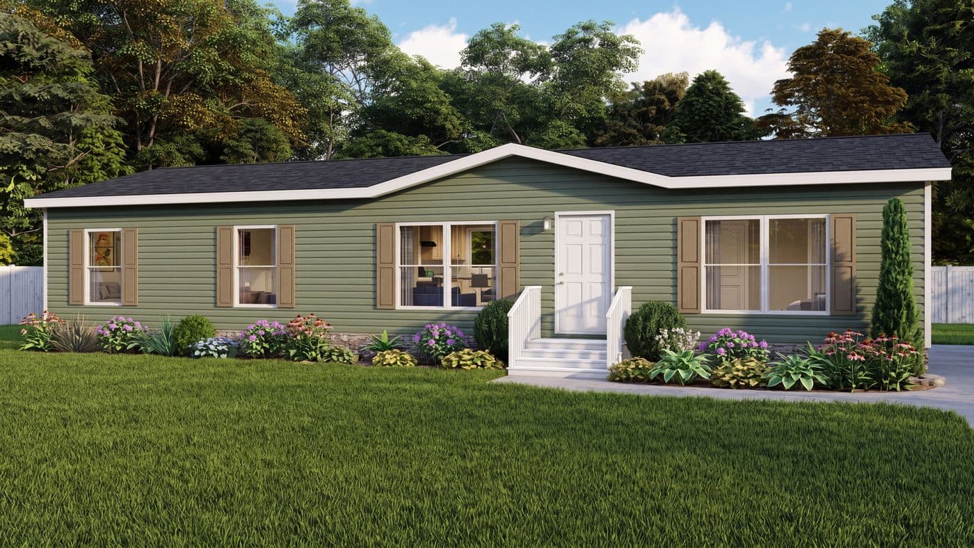 The TRADITION 56D Exterior. This Manufactured Mobile Home features 3 bedrooms and 2 baths.