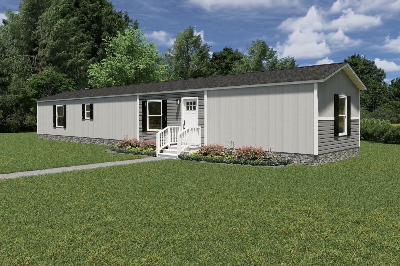 The MARINER Exterior. This Manufactured Mobile Home features 3 bedrooms and 2 baths.
