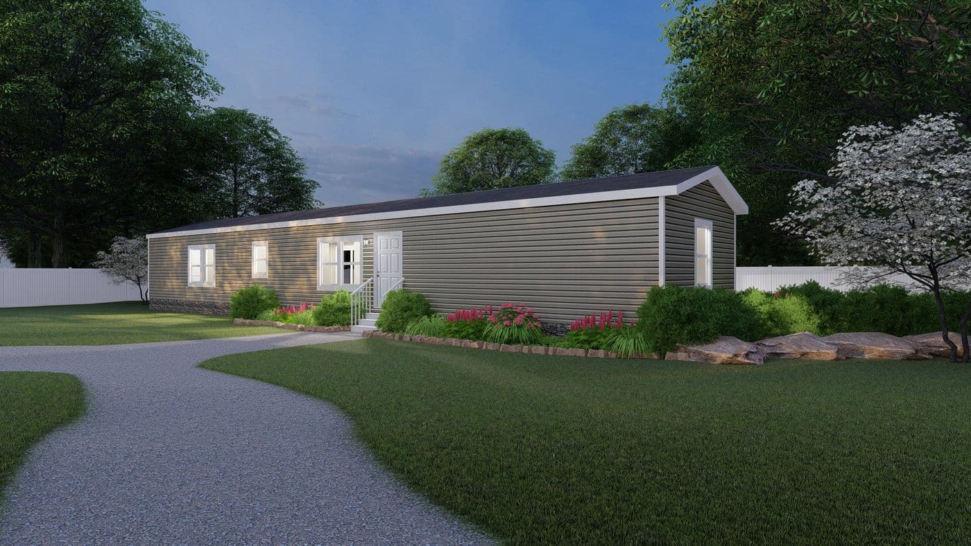 The ANNIVERSARY ENTERTAINER Exterior. This Manufactured Mobile Home features 3 bedrooms and 2 baths.
