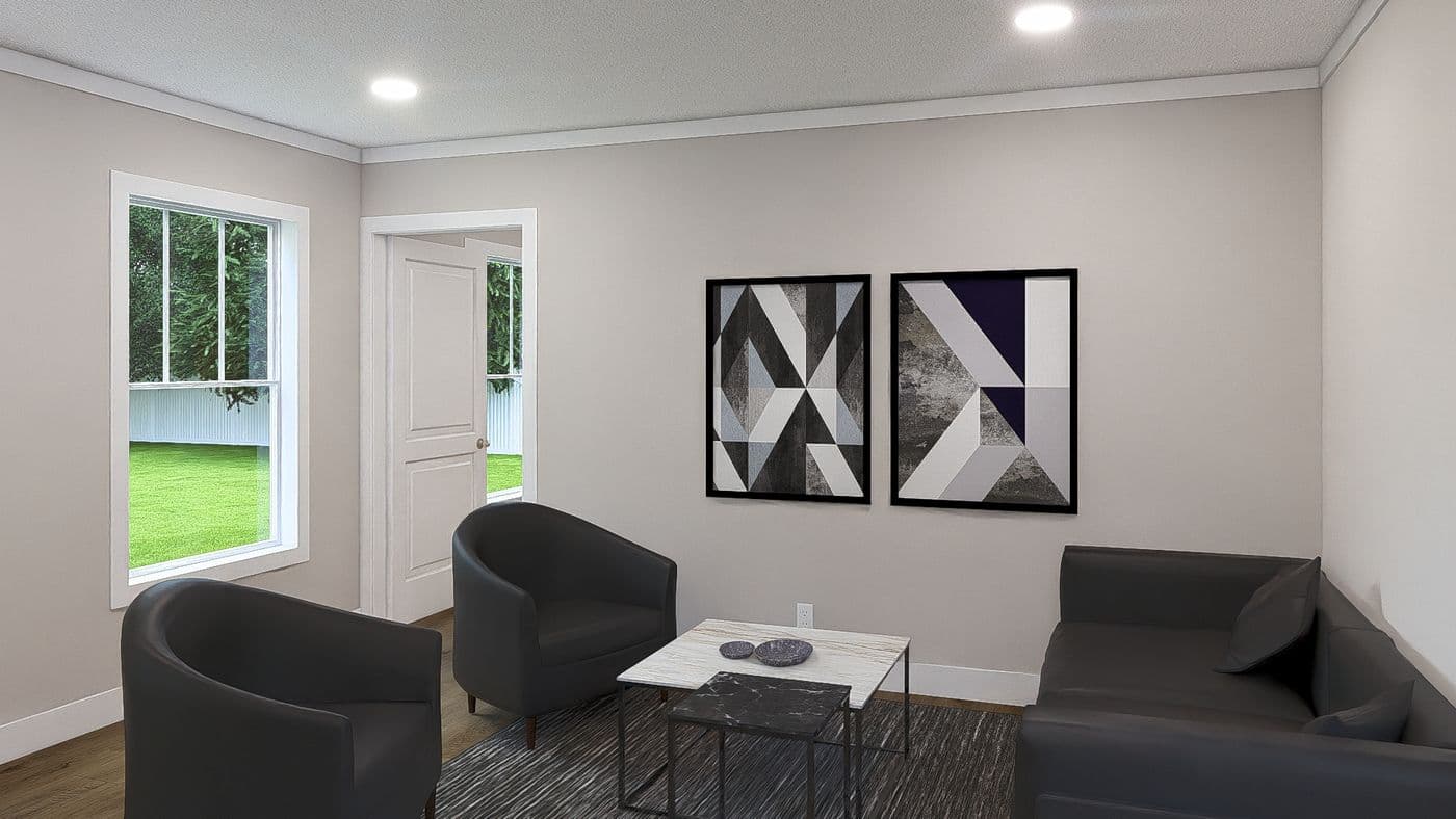 The RHYTHM NATION Exterior. This Manufactured Mobile Home features 3 bedrooms and 2 baths.