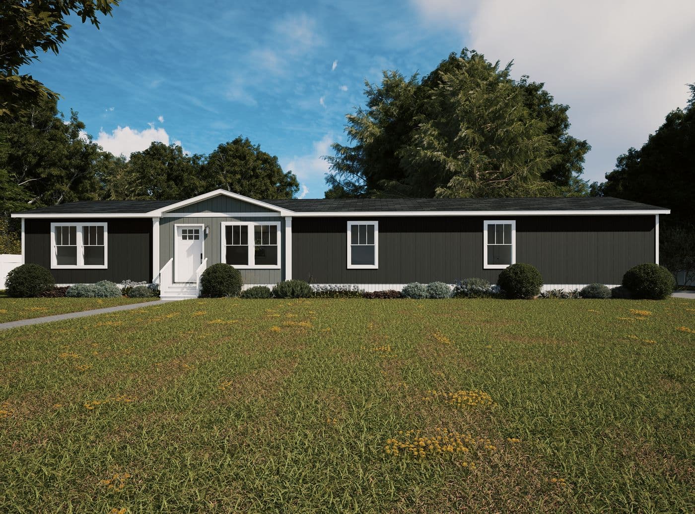 The ECHO Exterior. This Manufactured Mobile Home features 4 bedrooms and 2 baths.