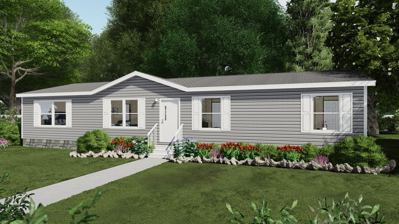The OAK Exterior. This Manufactured Mobile Home features 4 bedrooms and 2 baths.
