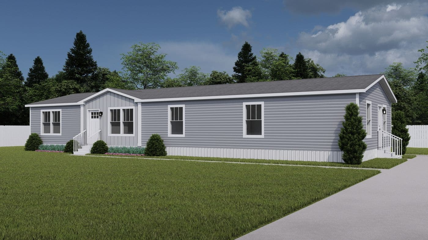 The HEY JUDE Exterior. This Manufactured Mobile Home features 4 bedrooms and 2 baths.