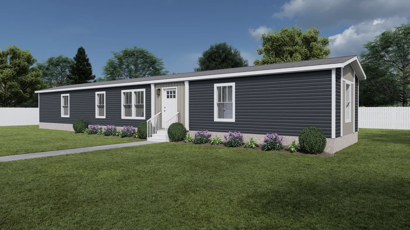 The SWEET CAROLINE Exterior. This Manufactured Mobile Home features 3 bedrooms and 2 baths.