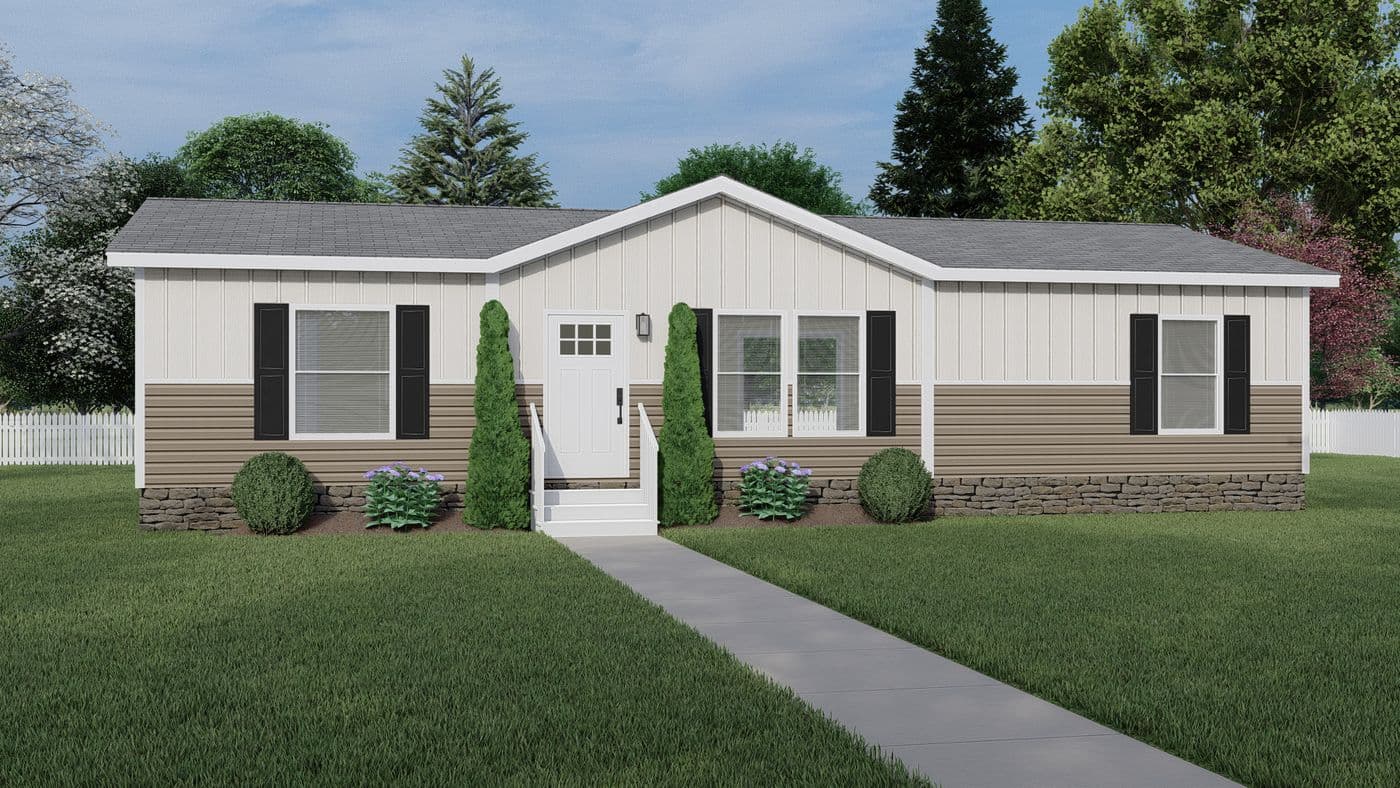 The DE SOTO Exterior. This Manufactured Mobile Home features 3 bedrooms and 2 baths.
