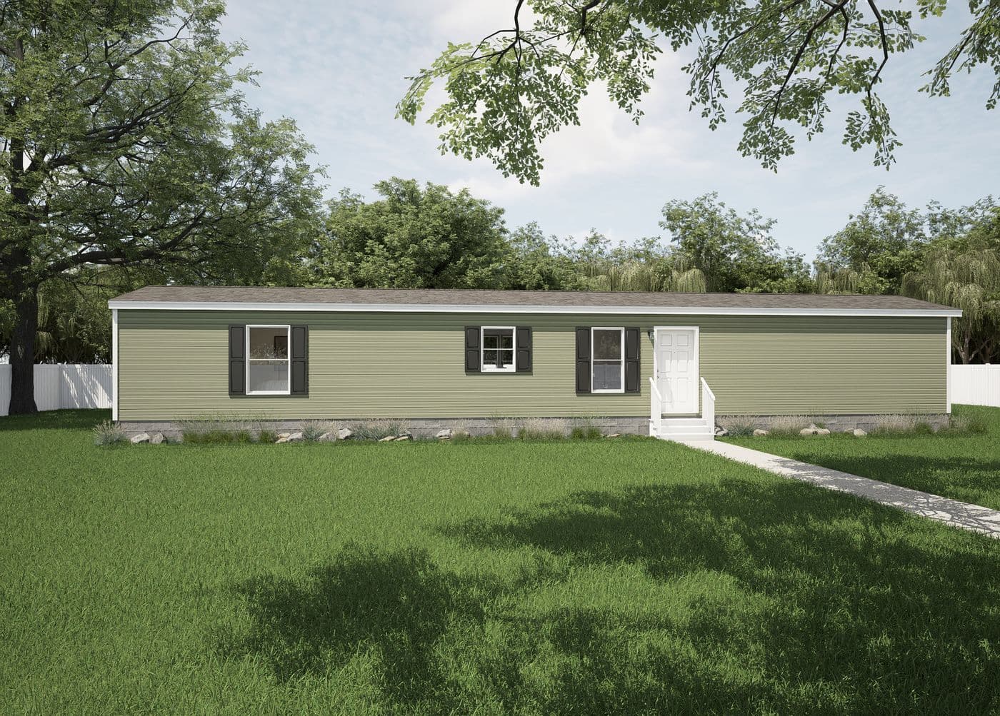 The BEACON  16X66 Exterior. This Manufactured Mobile Home features 3 bedrooms and 2 baths.