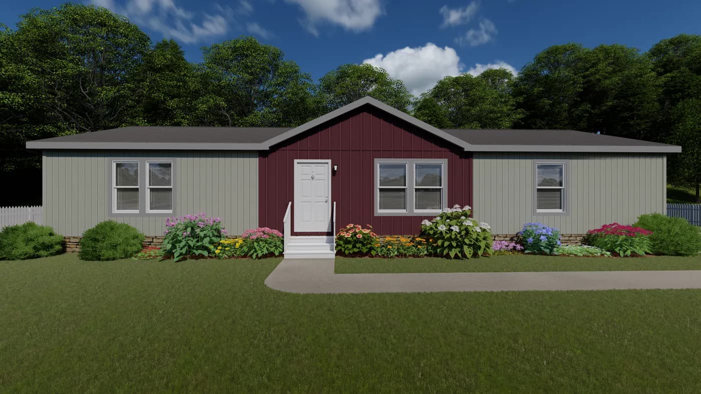 The 2034 COLUMBIA RIVER (NEW) Exterior. This Manufactured Mobile Home features 3 bedrooms and 2 baths.