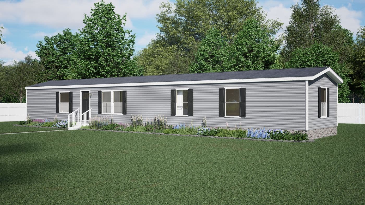 The RALLY Exterior. This Manufactured Mobile Home features 3 bedrooms and 2 baths.
