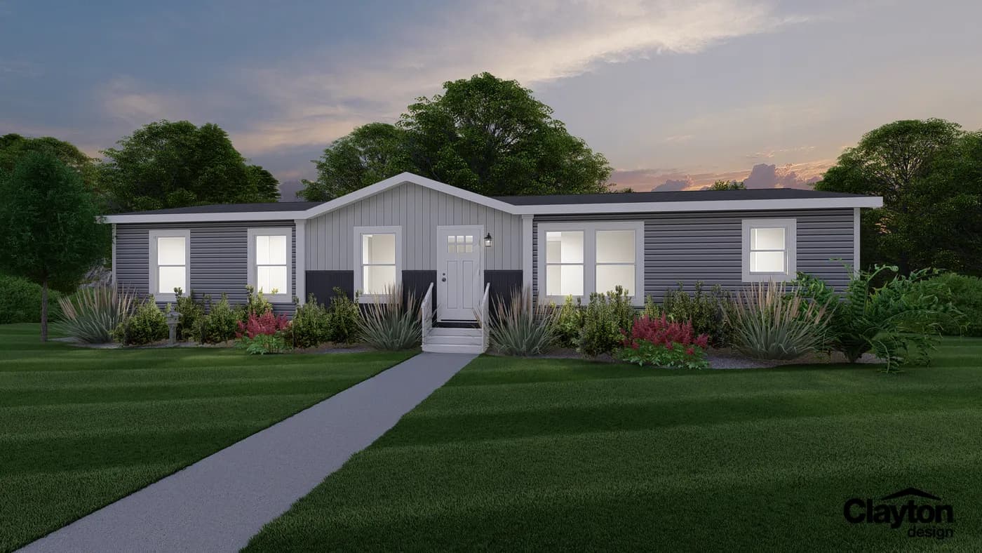 The BREEZE FARMHOUSE Exterior. This Manufactured Mobile Home features 3 bedrooms and 2 baths.