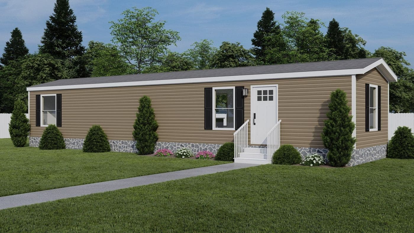 Clay - Basic. The POLO 6014-1456 Exterior. This Manufactured Mobile Home features 2 bedrooms and 2 baths.