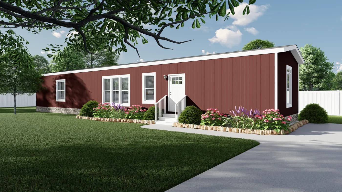 The RESOLUTION 16682X Exterior. This Manufactured Mobile Home features 2 bedrooms and 2 baths.