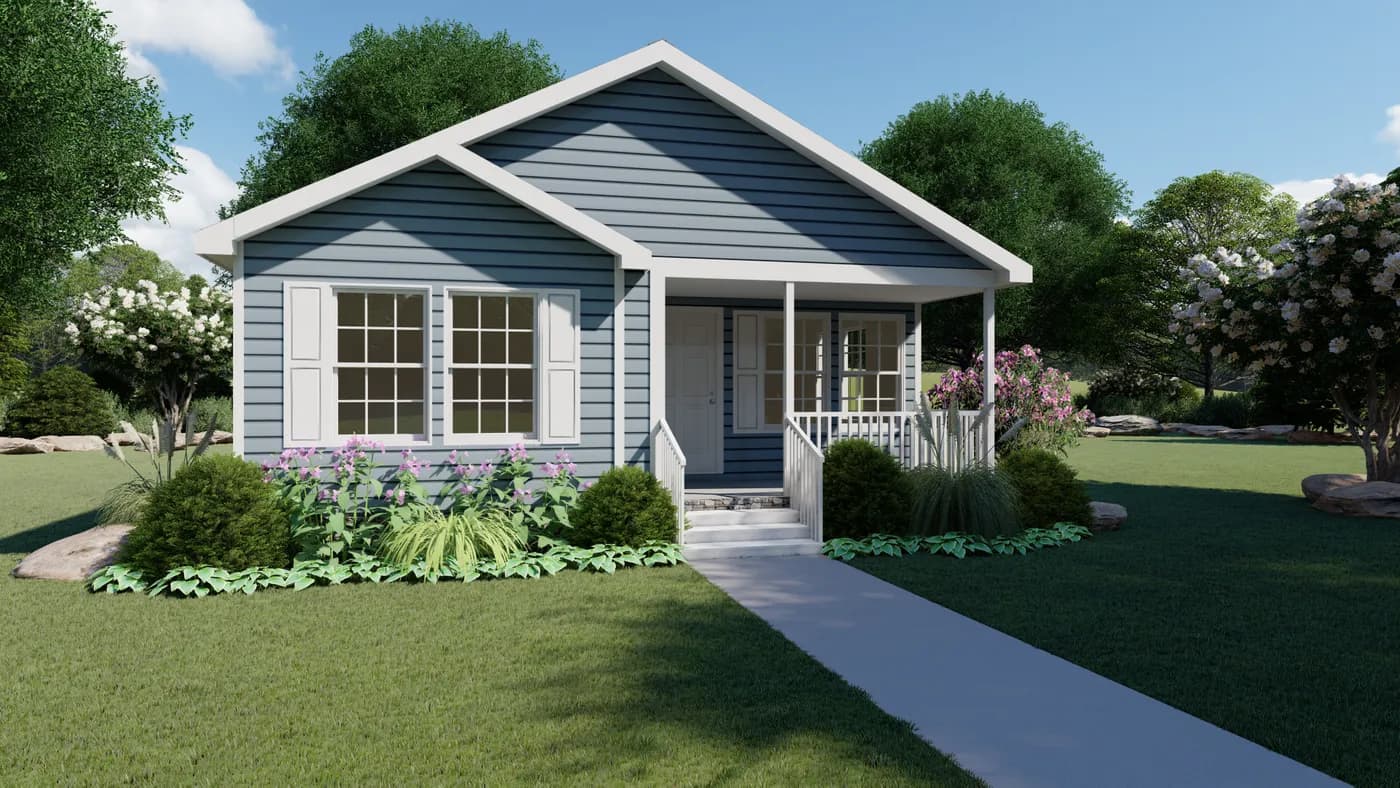 The SCENIC RIDGE VIEW ELITE Exterior. This Manufactured Mobile Home features 3 bedrooms and 2 baths.