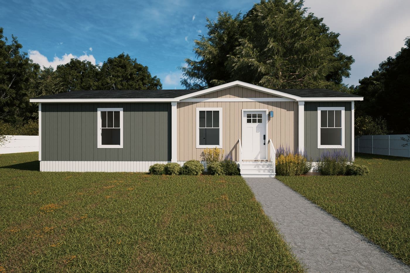 The MELODY Exterior. This Manufactured Mobile Home features 3 bedrooms and 2 baths.