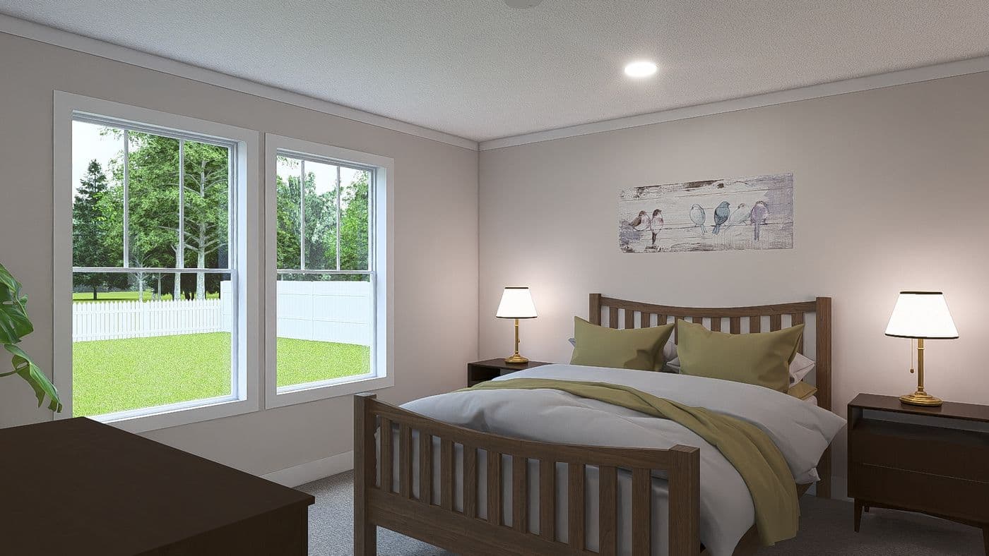 The HEY JUDE Exterior. This Manufactured Mobile Home features 4 bedrooms and 2 baths.