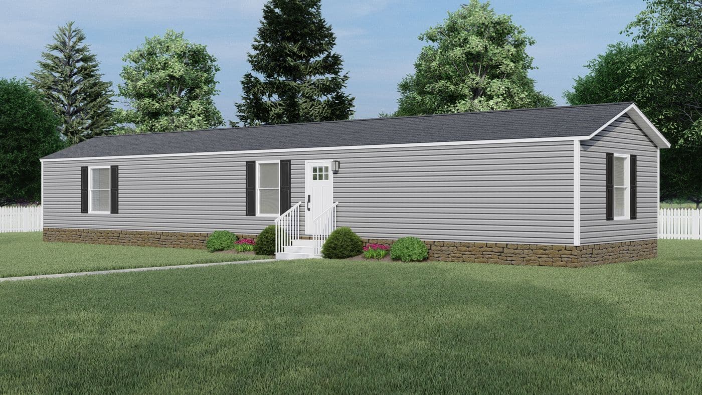 The CLARK 7016-1066 Exterior. This Manufactured Mobile Home features 3 bedrooms and 2 baths.