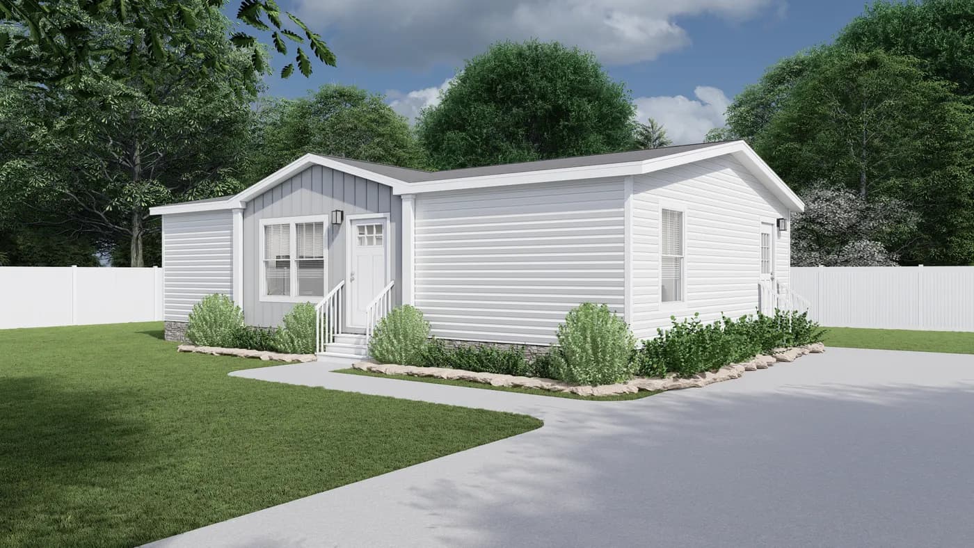 The SWEET DREAMS Exterior. This Manufactured Mobile Home features 3 bedrooms and 2 baths.