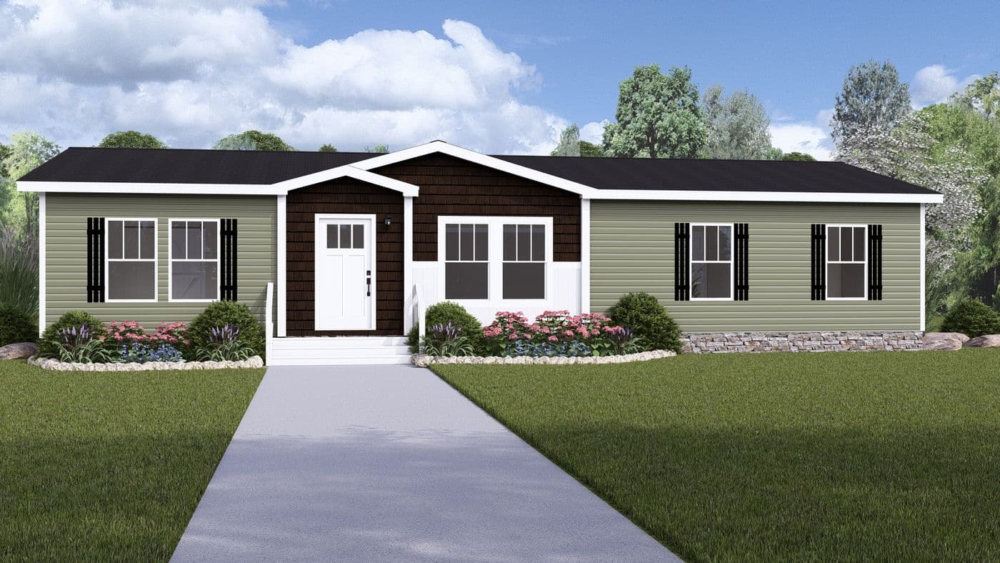 The BOUJEE 56 Exterior. This Manufactured Mobile Home features 3 bedrooms and 2 baths.