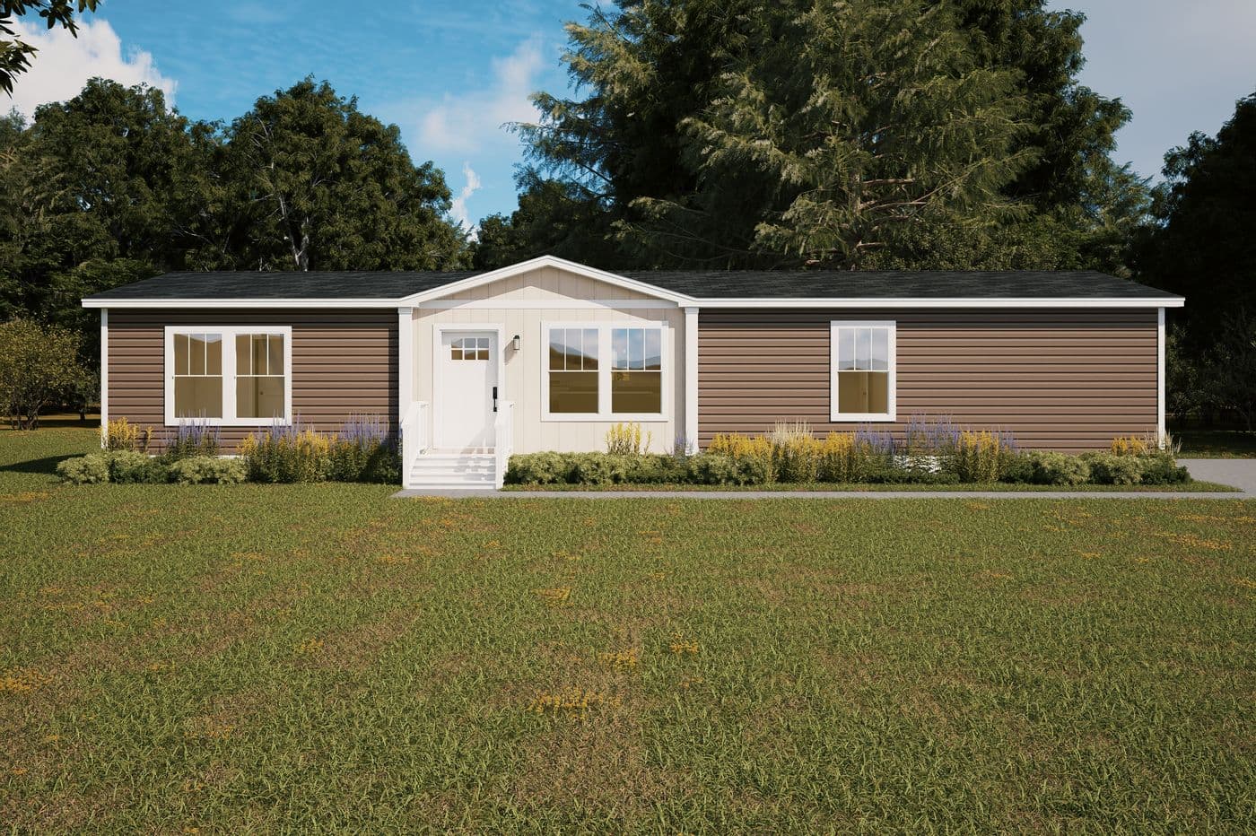 The CADENCE Exterior. This Manufactured Mobile Home features 4 bedrooms and 2 baths.