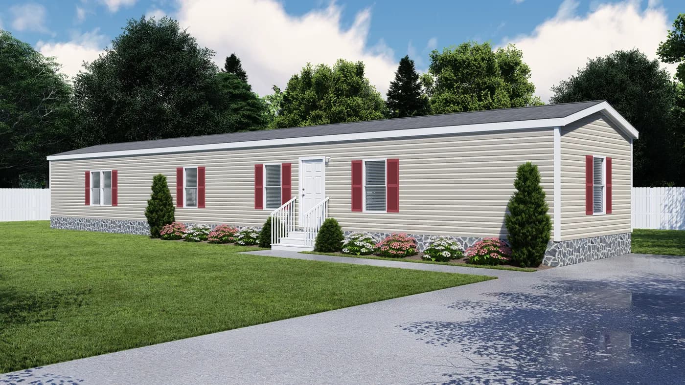 The THE SHERMAN Exterior. This Manufactured Mobile Home features 3 bedrooms and 2 baths.
