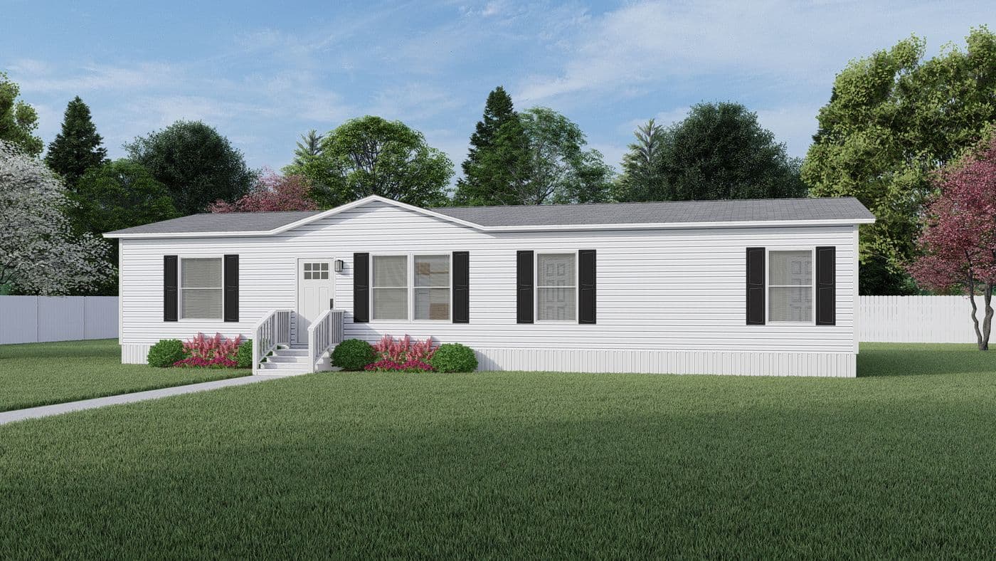 The BOONE Exterior. This Manufactured Mobile Home features 4 bedrooms and 2 baths.