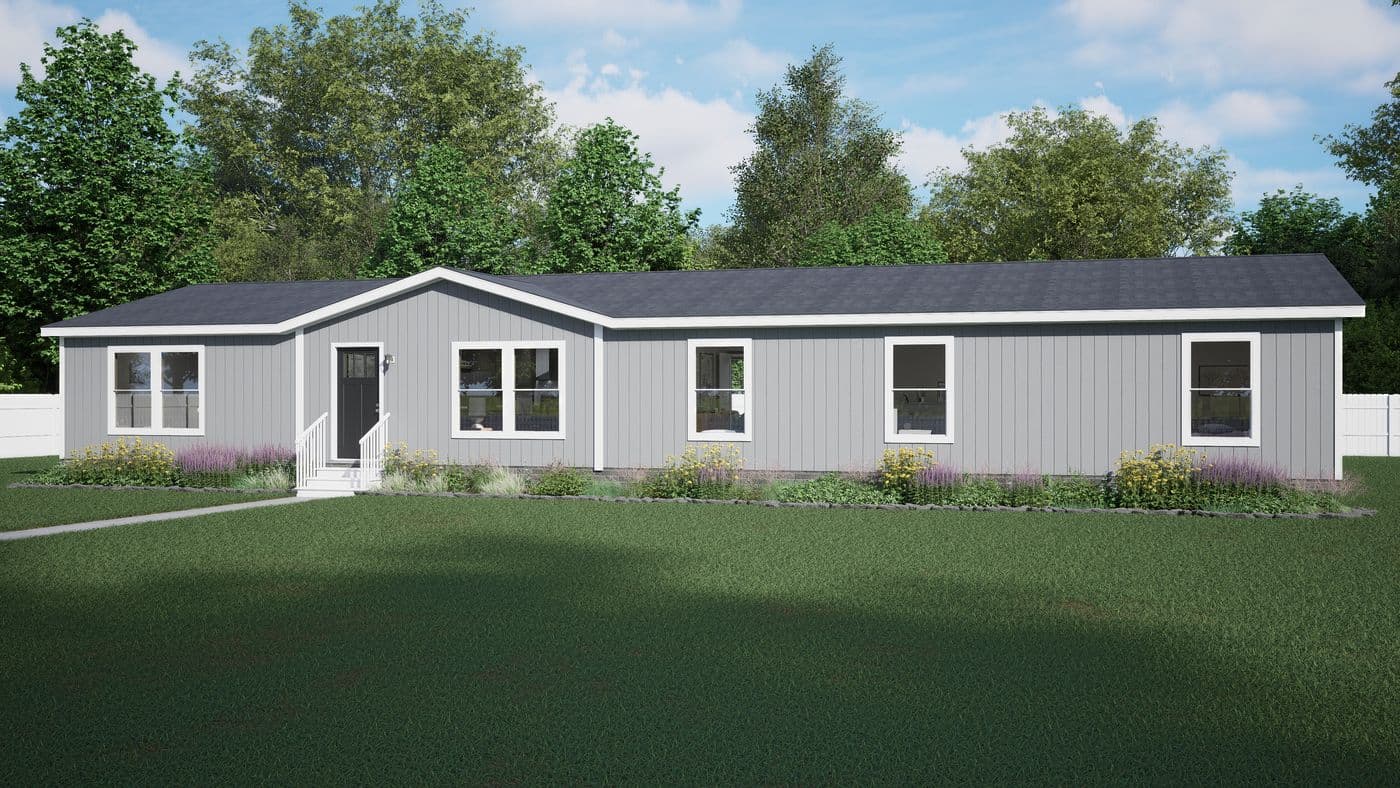 The VENTURE Exterior. This Manufactured Mobile Home features 4 bedrooms and 2 baths.