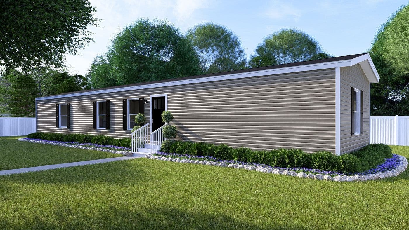 The DYNAMIC Exterior in Clay Vinyl. This Manufactured Mobile Home features 3 bedrooms and 2 baths.