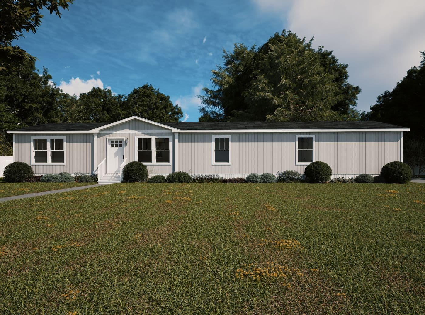 The ECHO Exterior. This Manufactured Mobile Home features 4 bedrooms and 3 baths.