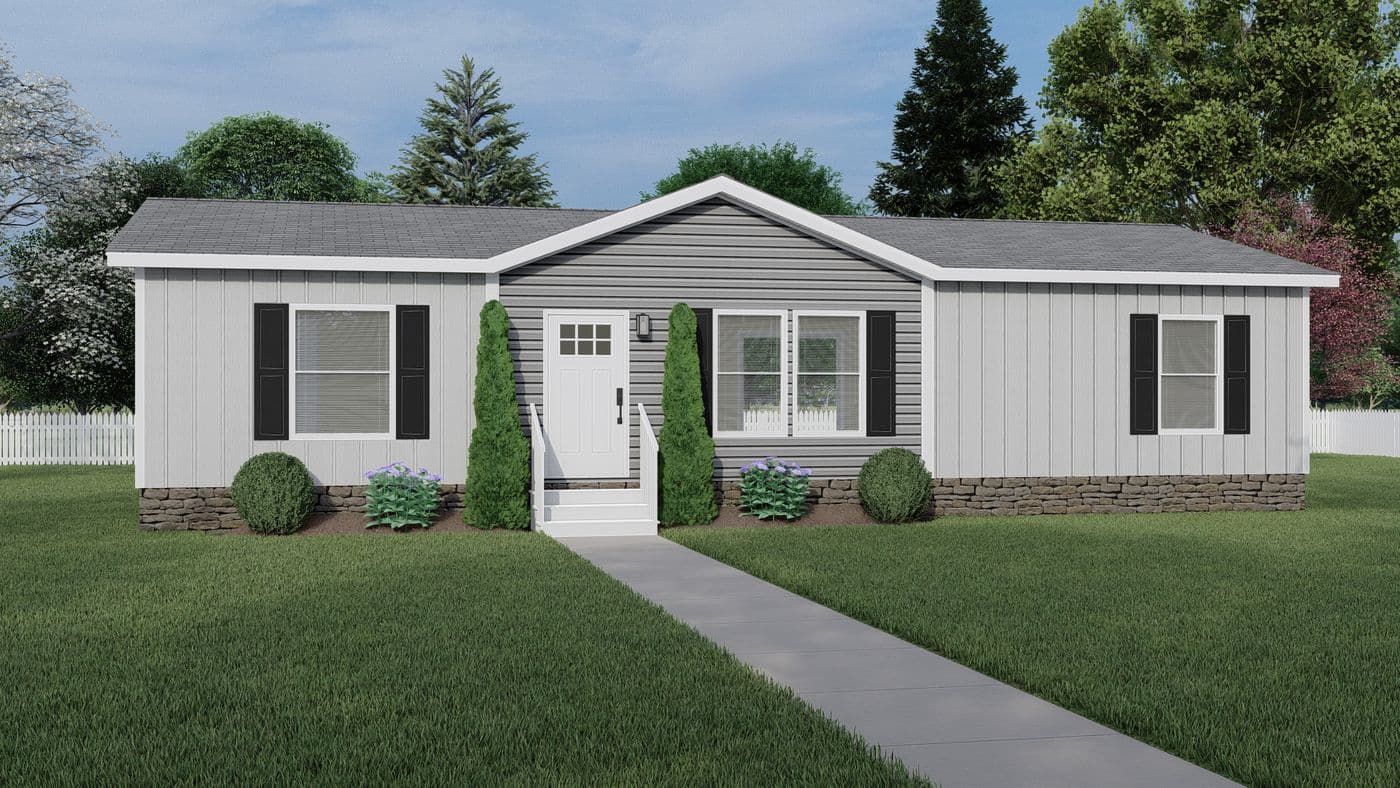 The DE SOTO 28X48 Exterior. This Manufactured Mobile Home features 3 bedrooms and 2 baths.