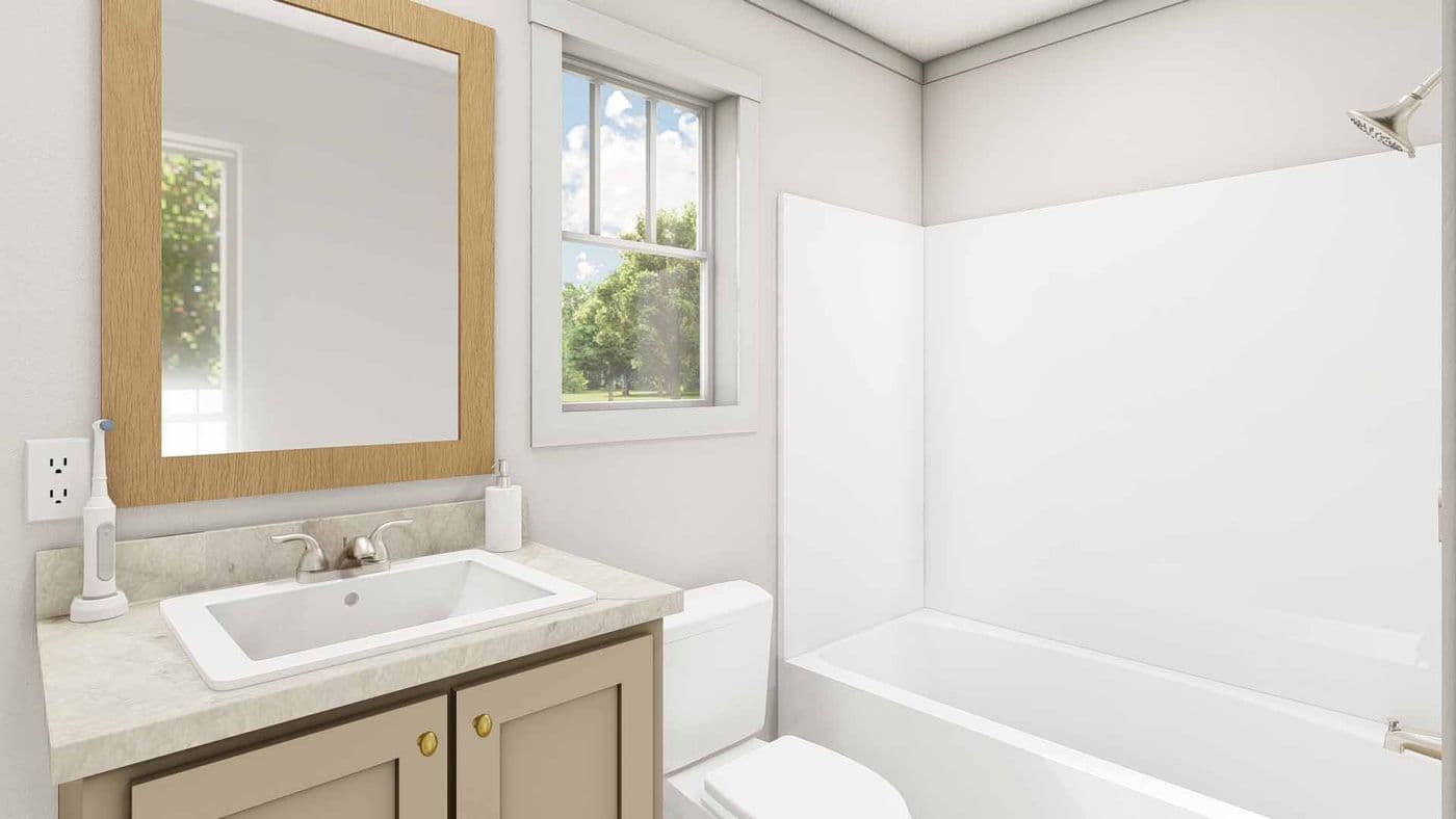 The IMAGINE Exterior. This Manufactured Mobile Home features 1 bedroom and 1 bath.