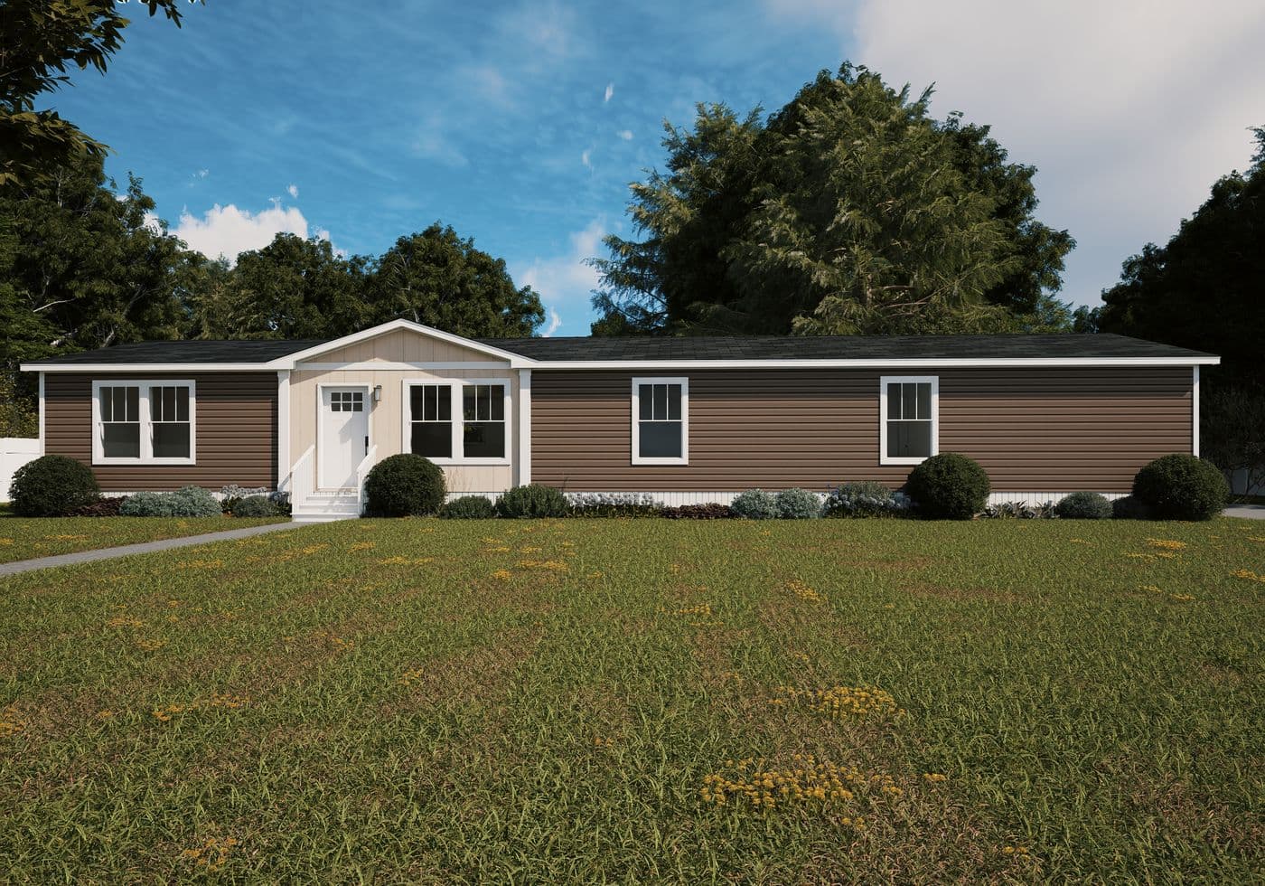 The ECHO Exterior. This Manufactured Mobile Home features 4 bedrooms and 2 baths.