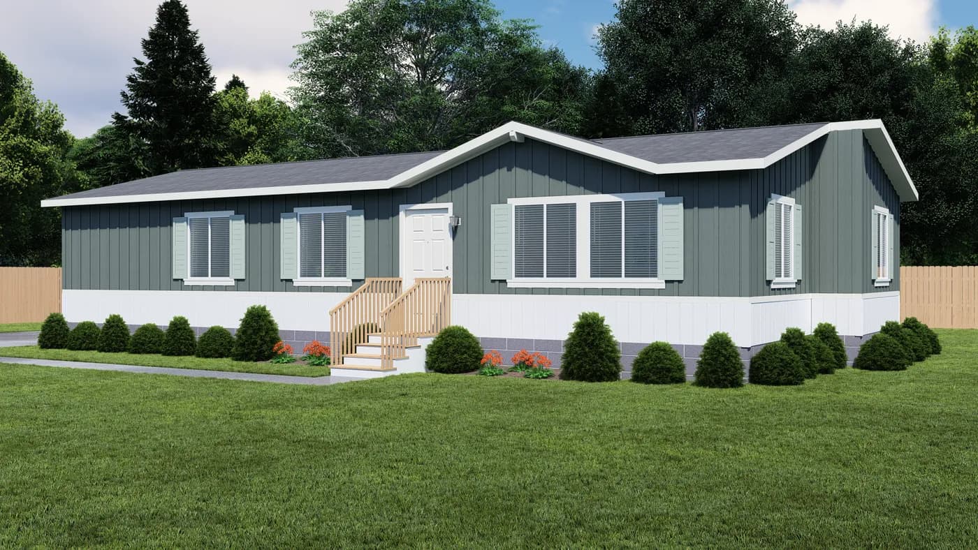The FAIRPOINT 24523H Optional Heritage Exterior. This Manufactured Mobile Home features 3 bedrooms and 2 baths.