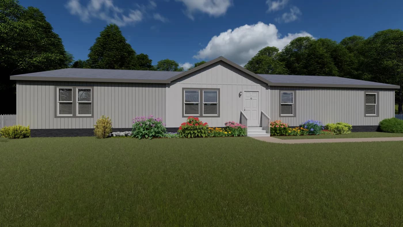 The 2028 COLUMBIA RIVER (NEW) Exterior. This Manufactured Mobile Home features 4 bedrooms and 2 baths.