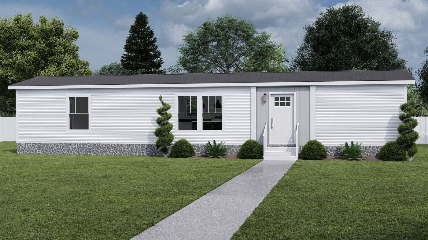 The STILL THE ONE Exterior. This Manufactured Mobile Home features 2 bedrooms and 2 baths.