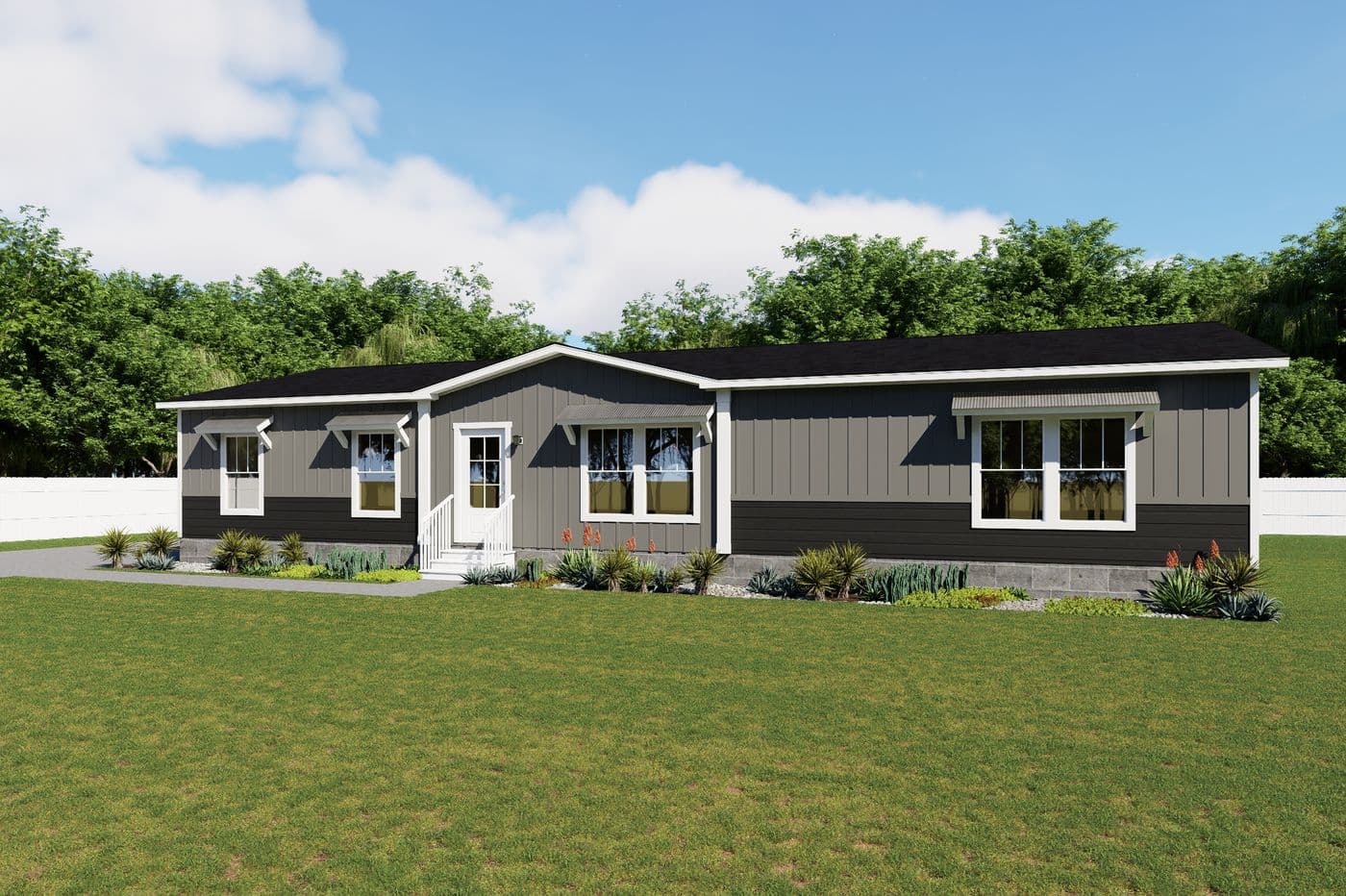 The THE IRON PEAK Exterior. This Manufactured Mobile Home features 4 bedrooms and 2 baths.