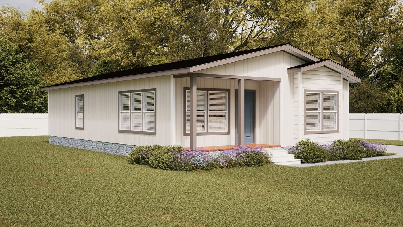 The ING485F BLUE SPRUCE         GW Exterior. This Manufactured Mobile Home features 2 bedrooms and 2 baths.