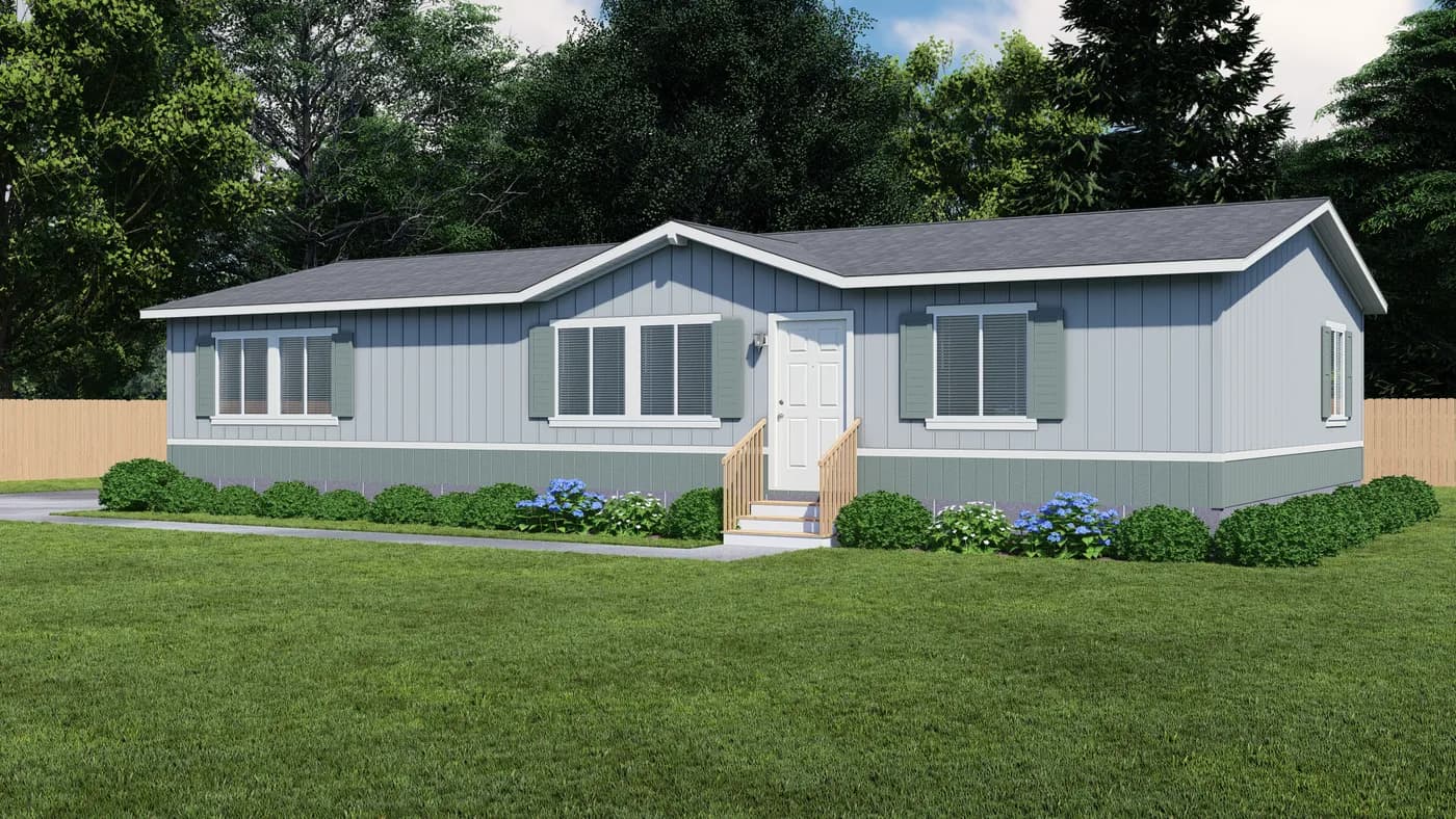 The FAIRPOINT 27543F Optional Heritage Exterior. This Manufactured Mobile Home features 3 bedrooms and 2 baths.