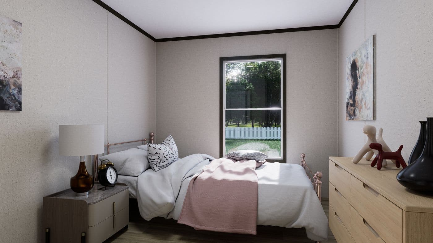 The PURPOSE Exterior. This Manufactured Mobile Home features 4 bedrooms and 2 baths.