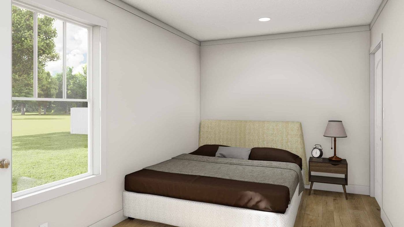 The LAYLA Exterior. This Manufactured Mobile Home features 2 bedrooms and 1 bath.