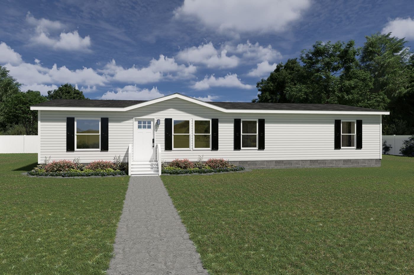 The EXPEDITION Exterior. This Manufactured Mobile Home features 4 bedrooms and 2 baths.