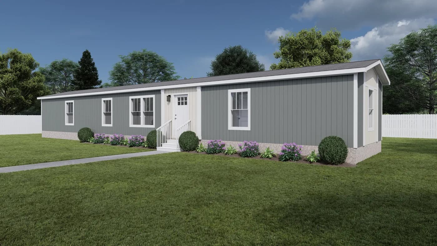 The SWEET CAROLINE Exterior. This Manufactured Mobile Home features 3 bedrooms and 2 baths.