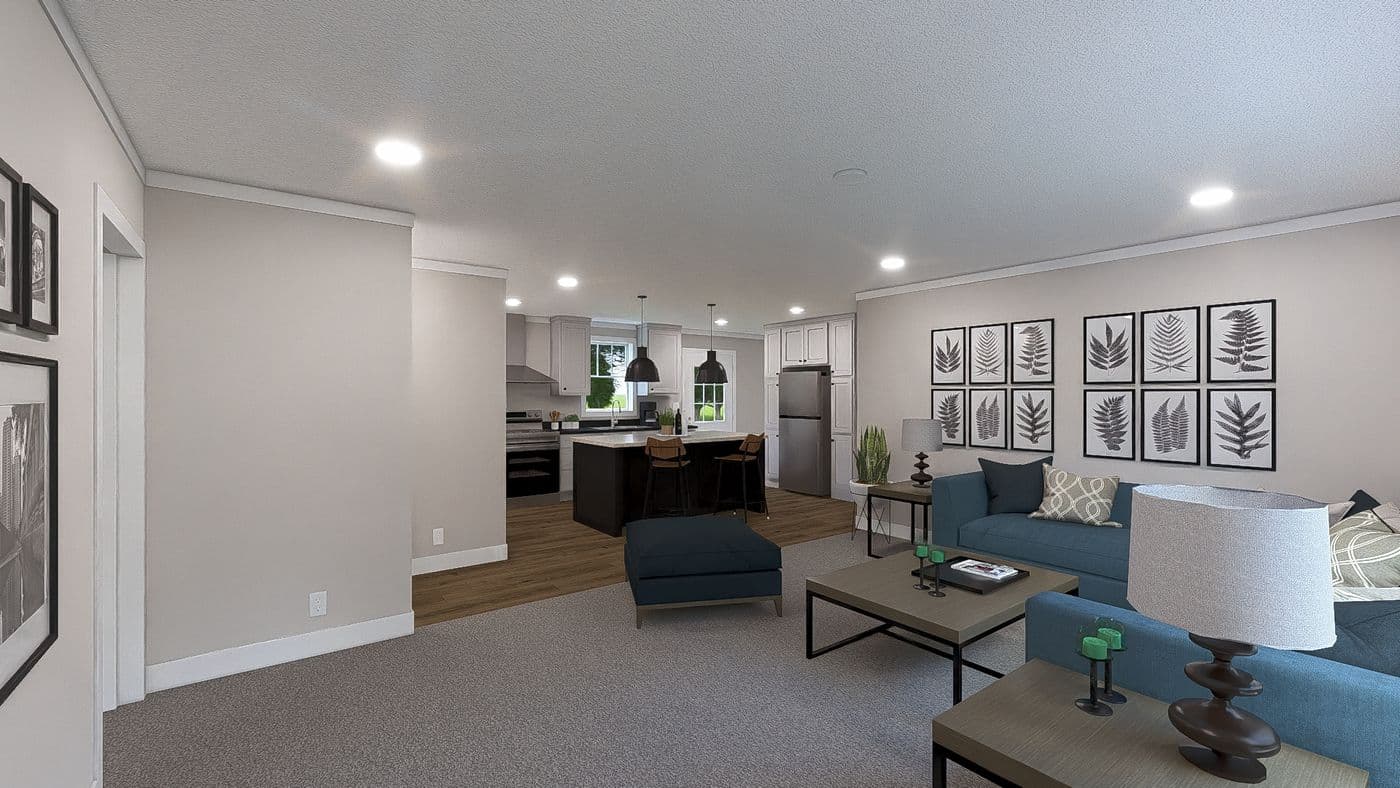 The LET IT BE Exterior. This Manufactured Mobile Home features 3 bedrooms and 2 baths.