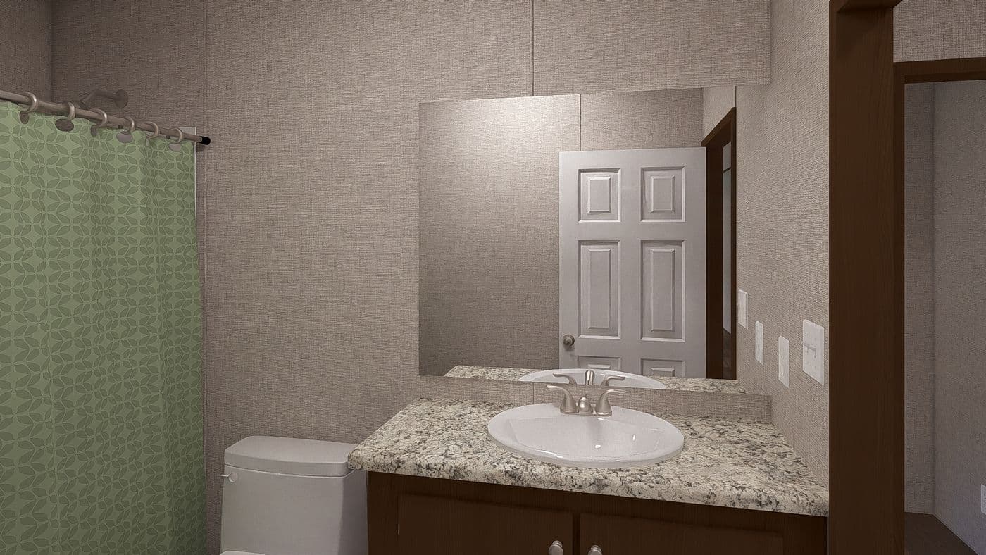 The ELM Exterior. This Manufactured Mobile Home features 2 bedrooms and 1 bath.