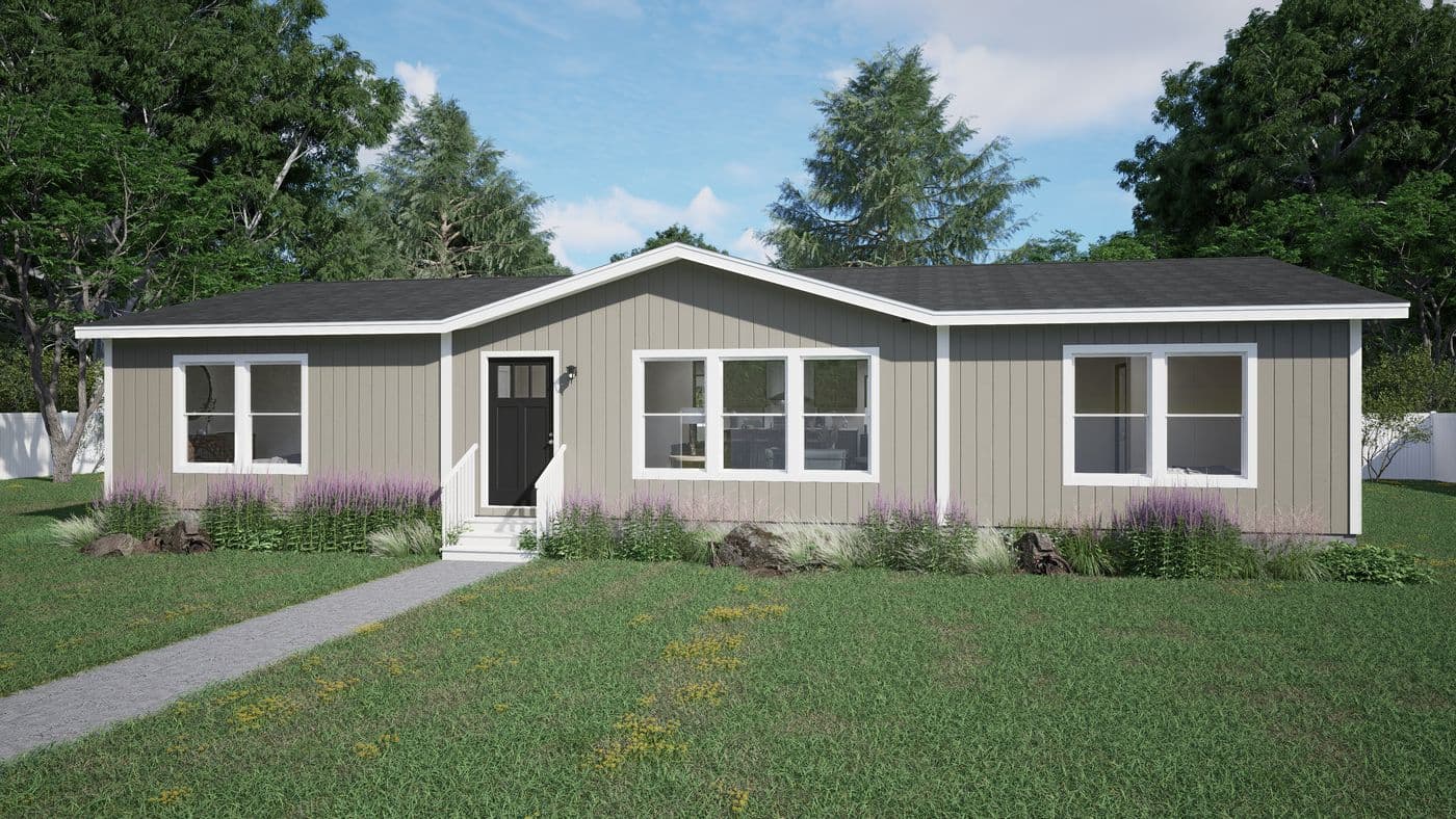 The DISCOVER Exterior. This Manufactured Mobile Home features 3 bedrooms and 2 baths.