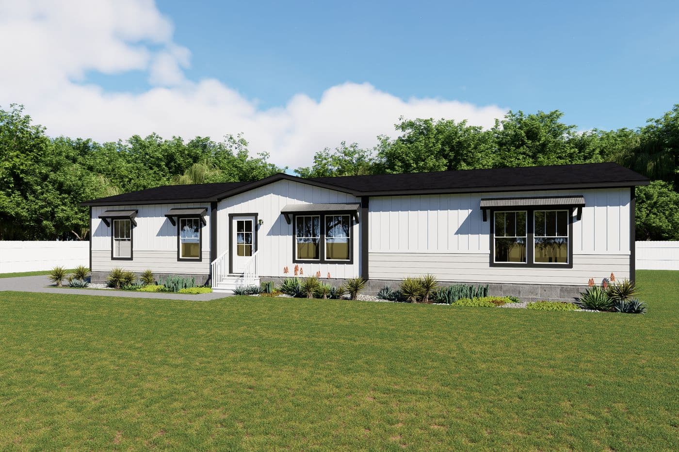 The THE IRON PEAK Exterior. This Manufactured Mobile Home features 4 bedrooms and 2 baths.