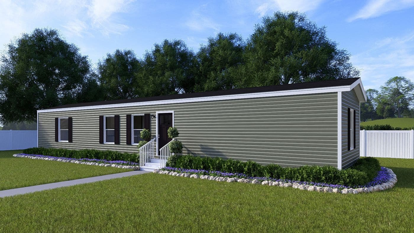 The INTUITION Exterior. This Manufactured Mobile Home features 3 bedrooms and 2 baths.
