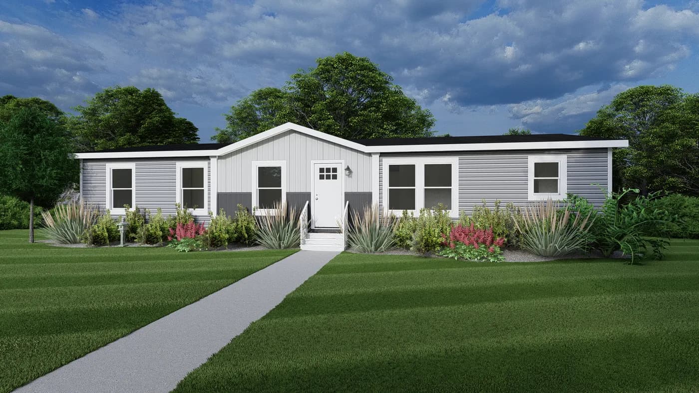 The BREEZE FARMHOUSE Exterior. This Manufactured Mobile Home features 3 bedrooms and 2 baths.