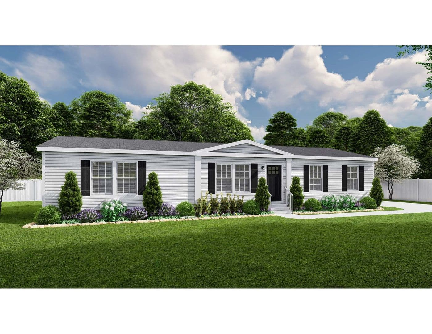 The 1558 JAMESTOWN Exterior. This Manufactured  Home features 3 bedrooms and 2 baths.