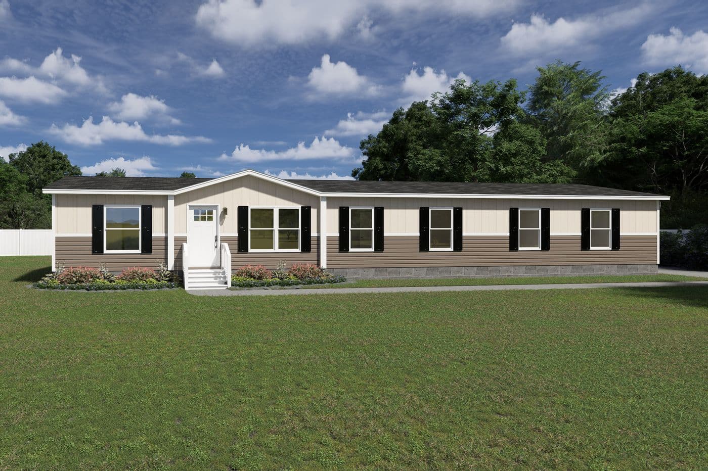 The SNOWCAP Exterior. This Manufactured Mobile Home features 4 bedrooms and 3 baths.