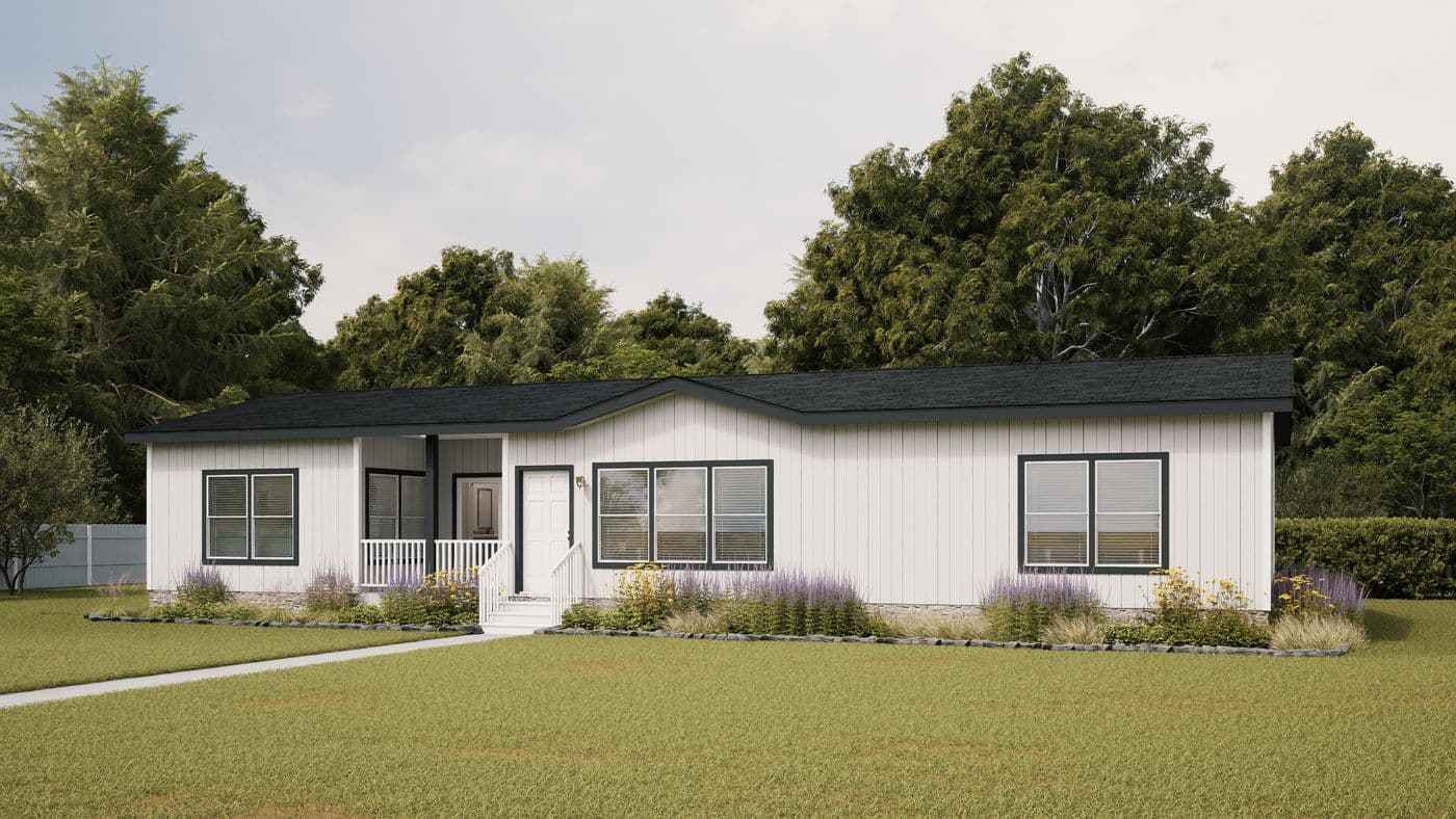 The PREFERRED PLUS CP641F Exterior. This Manufactured Mobile Home features 3 bedrooms and 2 baths.