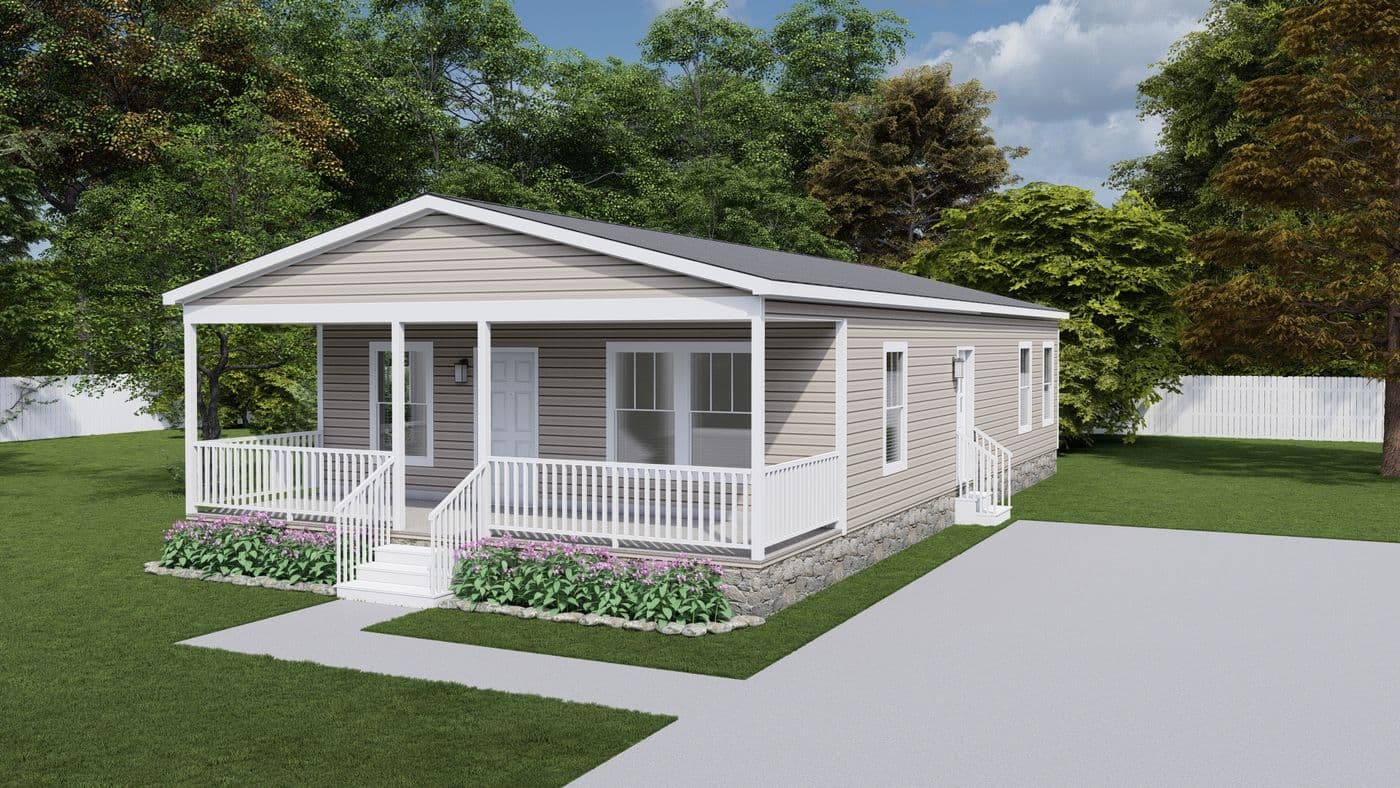 The HORIZON PLACE 4428-MS057 SECT Exterior. This Manufactured Mobile Home features 3 bedrooms and 2 baths.
